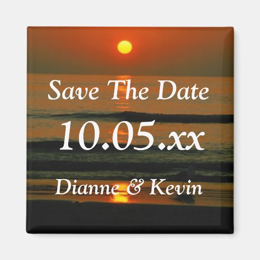 Beach Wedding Destination Sunset Photo Save Date M Magneet (Voorkant)
