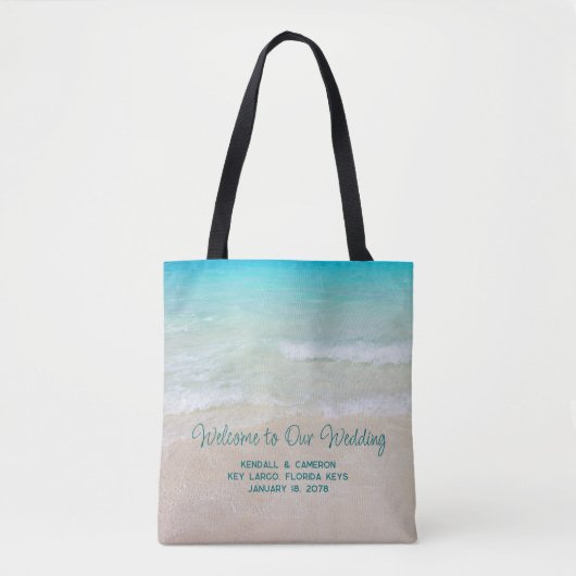 Beach Wedding Destination Welcome Bag Tote Bag (Voorkant)