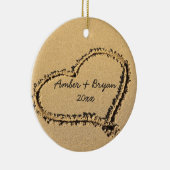 Beach Wedding | Eerste kerstmis met nieuwe namen Keramisch Ornament (Rechts)