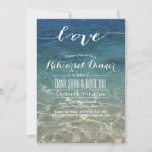 Beach Wedding Elegant Script Love Rehearsal Dinner Kaart (Voorkant)