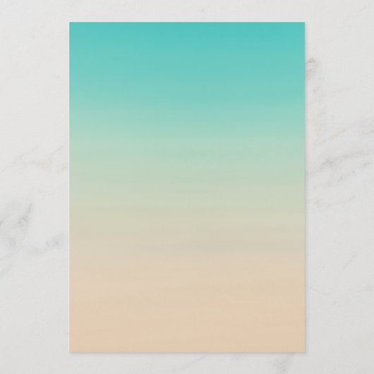 Beach Wedding Elopement Reception Watercolor Kaart (Achterkant)