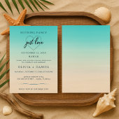Beach Wedding Elopement Reception Watercolor Kaart