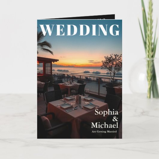 Beach Wedding Fair Magazine Hoesje Uitnodiging (Voorkant)