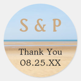 Beach Wedding Favor Dank je persoonlijke Sticker