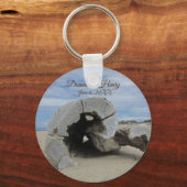 Beach Wedding Favor  Driftwood Foto Ocean Sleutelhanger (Voorkant)