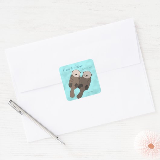 Beach Wedding Favor Sticker (Envelop)