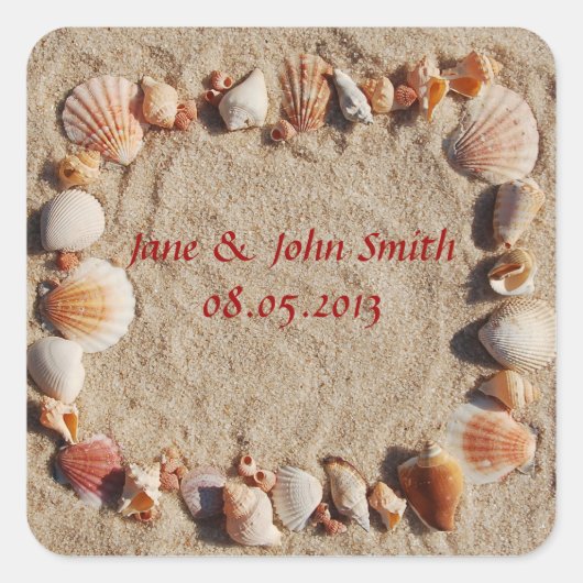 Beach Wedding Favor Stickers (Voorkant)