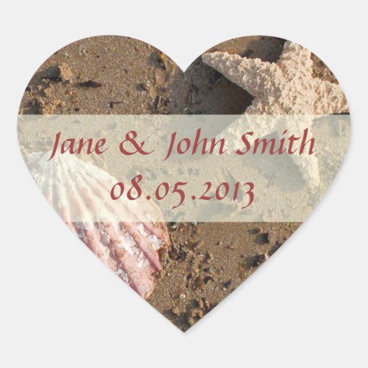Beach Wedding Favor Stickers (Voorkant)