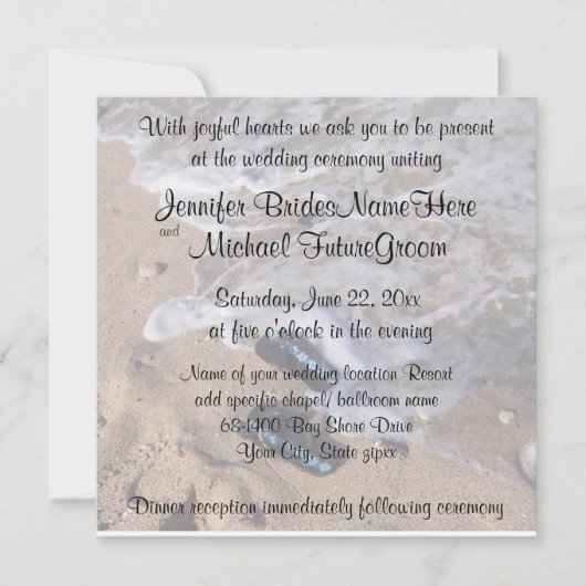 Beach Wedding Flip Flop Sandals Kaart (Voorkant)