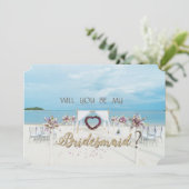 Beach Wedding, Floral Arbor Bridesmaid Kaart (Staand voorkant)