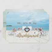 Beach Wedding, Floral Arbor Bridesmaid Kaart (Voorkant / Achterkant)