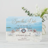 Beach Wedding, Floral Arbor sparen de datum Save The Date (Staand voorkant)