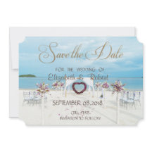 Beach Wedding, Floral Arbor sparen de datum