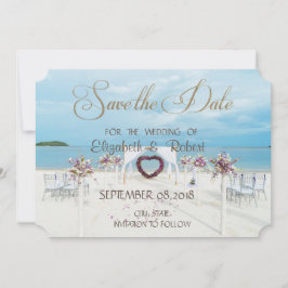 Beach Wedding, Floral Arbor sparen de datum Save The Date