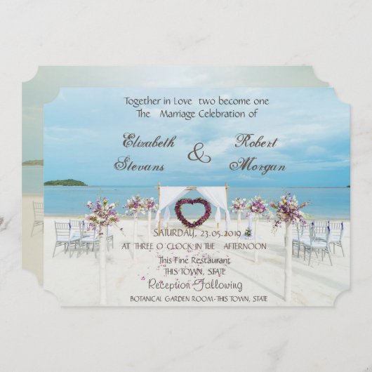 Beach Wedding Floral Arbor uitnodiging (Voorkant / Achterkant)