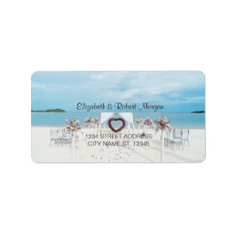 Beach Wedding Floral Arbor Wedding Label
