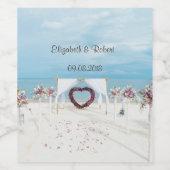 Beach Wedding Floral Arbor Wijn Etiket (Enkel label)