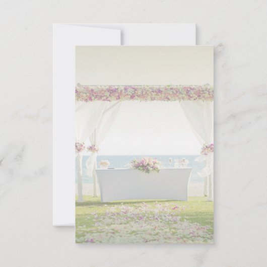Beach Wedding Floral Reception Kaart (Achterkant)
