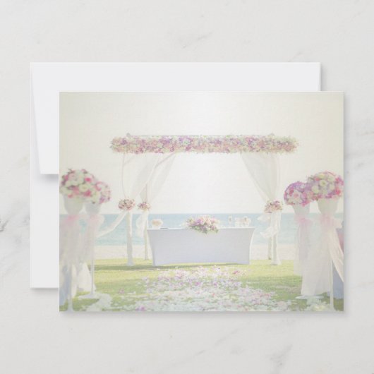 Beach Wedding, Floral Rehearsal Dinner Kaart (Achterkant)