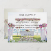 Beach Wedding, Floral Rehearsal Dinner Kaart (Voorkant / Achterkant)