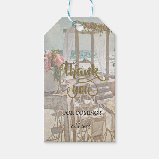 Beach Wedding Floral Retro Arbor Cadeaulabel (Voorkant)