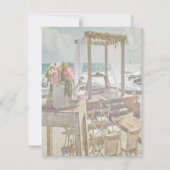 Beach Wedding Floral Retro Arch Rehearsal Dinner Kaart (Achterkant)