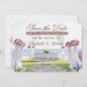 Beach Wedding, Floral Save the Date (Voorkant)