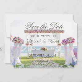 Beach Wedding, Floral Save the Date