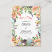 Beach Wedding Floral Seashells Coral Reception Informatiekaartje (Voorkant)