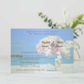 Beach Wedding Floral Uitnodiging (Staand voorkant)