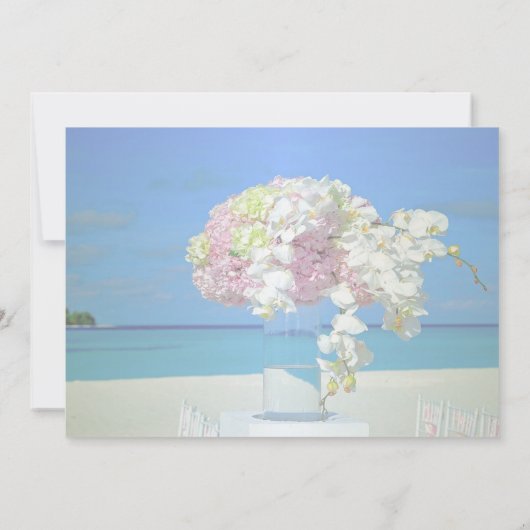 Beach Wedding Floral Uitnodiging (Achterkant)