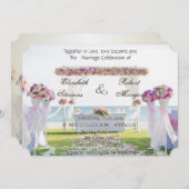 Beach Wedding Floral Uitnodiging (Voorkant / Achterkant)