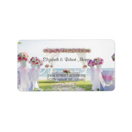 Beach Wedding Floral Wedding Label