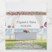 Beach Wedding Floral Wijn Etiket (Enkel label)