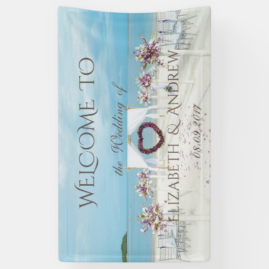 Beach Wedding , Flowers , Ocean Wedding Banner (Verticaal)