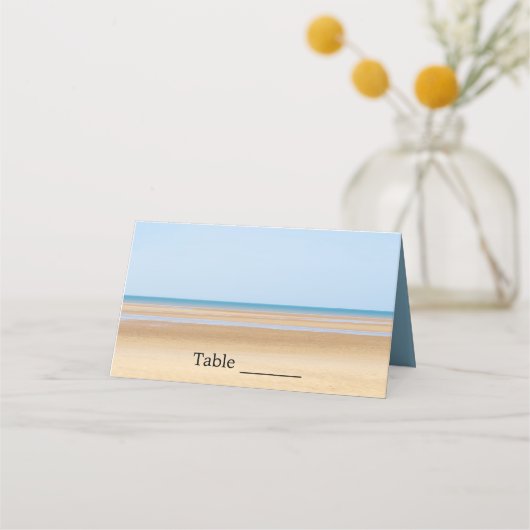 Beach Wedding Folded Place Cards Plaatskaartje (Voorkant)