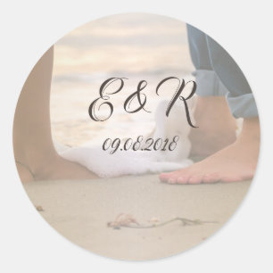 Beach Wedding, Foots Ronde Sticker