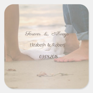 Beach Wedding, Foots Vierkante Sticker