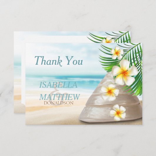 Beach Wedding for the Mr & Mrs. - Dank u wel Bedankkaart (Voorkant / Achterkant)