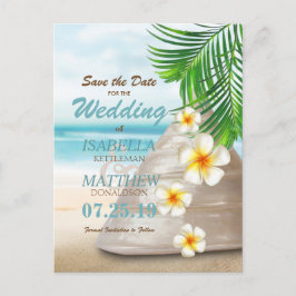 Beach Wedding for the Mr & Mrs Save the Date Aankondigingskaart
