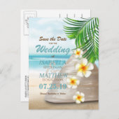 Beach Wedding for the Mr & Mrs Save the Date Aankondigingskaart (Voorkant / Achterkant)
