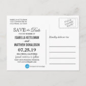 Beach Wedding for the Mr & Mrs Save the Date Aankondigingskaart (Achterkant)