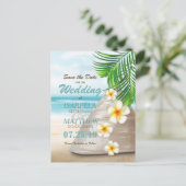 Beach Wedding for the Mr & Mrs Save the Date Aankondigingskaart (Staand voorkant)