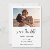 Beach Wedding Free Drinken Arch Photo Save the Dat Aankondiging (Achterkant)