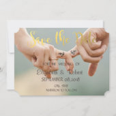 Beach Wedding, greep handen sparen de Datum Save The Date (Voorkant)