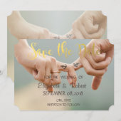 Beach Wedding, greep handen sparen de Datum Save The Date (Voorkant / Achterkant)
