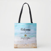 Beach Wedding Guest Welcome Bag Tote Bag (Voorkant)