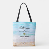 Beach Wedding Guest Welcome Bag Tote Bag (Achterkant)