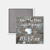 Beach Wedding Heart Photo Custom Save the Dates Ma Magneet (Voorkant / Achterkant)