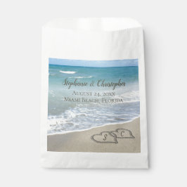 Beach Wedding Hearts in de zand Elegant Bedankzakje